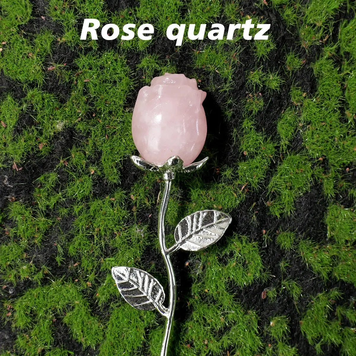 1pc Natural crystal raw stone semi precious stone rose decoration Valentine's Day wedding decoration crystal crafts gift - SeeSeeSee