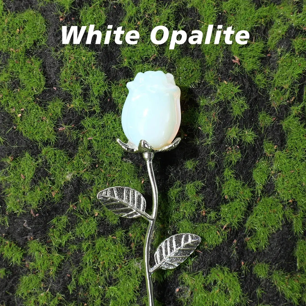 1pc Natural crystal raw stone semi precious stone rose decoration Valentine's Day wedding decoration crystal crafts gift - SeeSeeSee