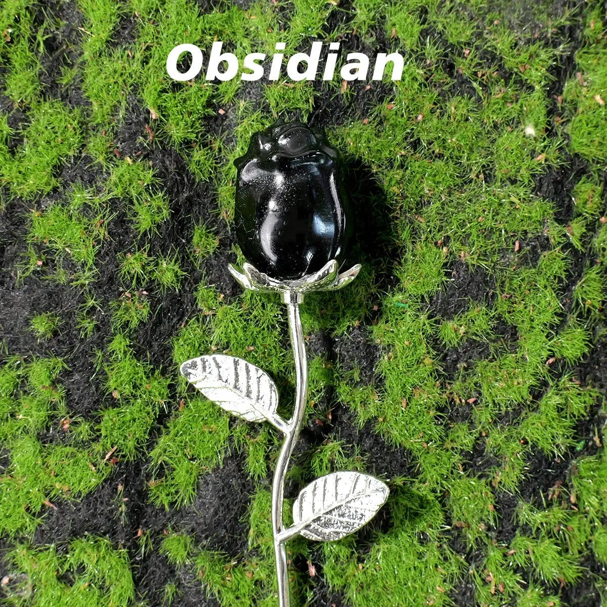 1pc Natural crystal raw stone semi precious stone rose decoration Valentine's Day wedding decoration crystal crafts gift - SeeSeeSee