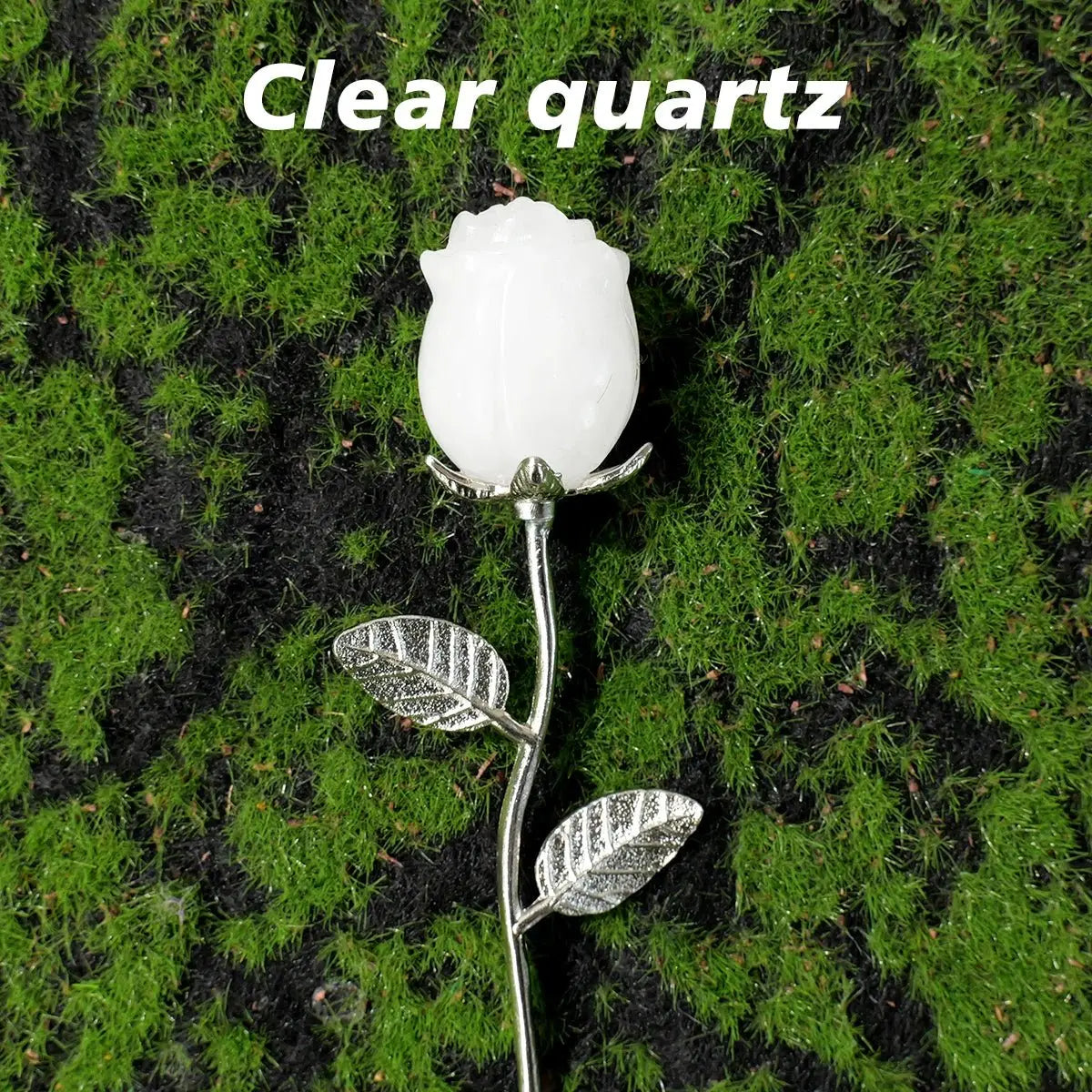 1pc Natural crystal raw stone semi precious stone rose decoration Valentine's Day wedding decoration crystal crafts gift - SeeSeeSee