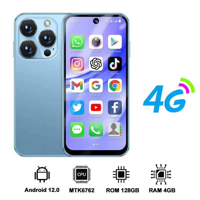 2025 NEW mini Android Smartphone 3.88" HD Display,4G LTE/3G WCDMA,4GB+128GB/2GB+16GB,2000mAh Battery Small Mobile Phone Unlocked - SeeSeeSee