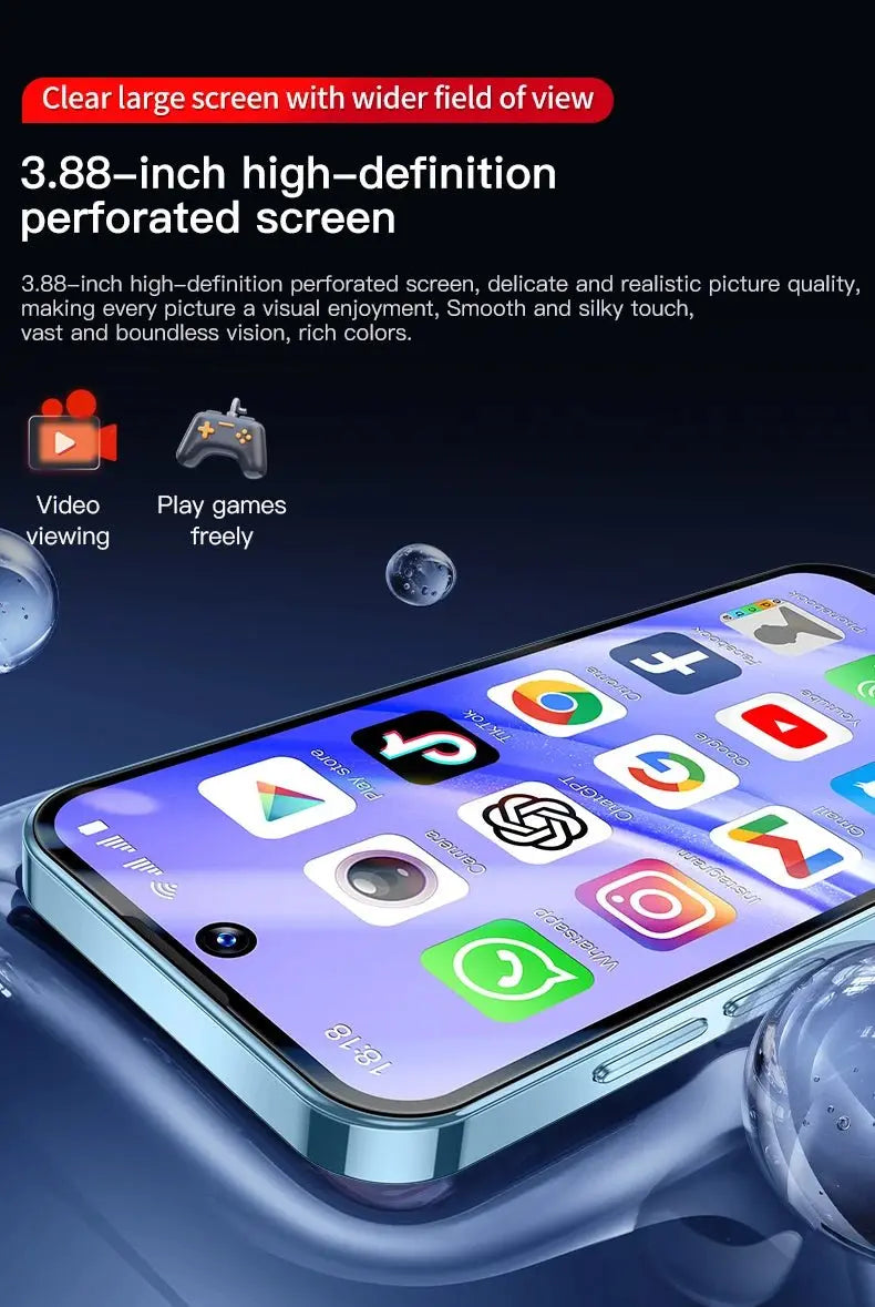 2025 NEW mini Android Smartphone 3.88" HD Display,4G LTE/3G WCDMA,4GB+128GB/2GB+16GB,2000mAh Battery Small Mobile Phone Unlocked - SeeSeeSee