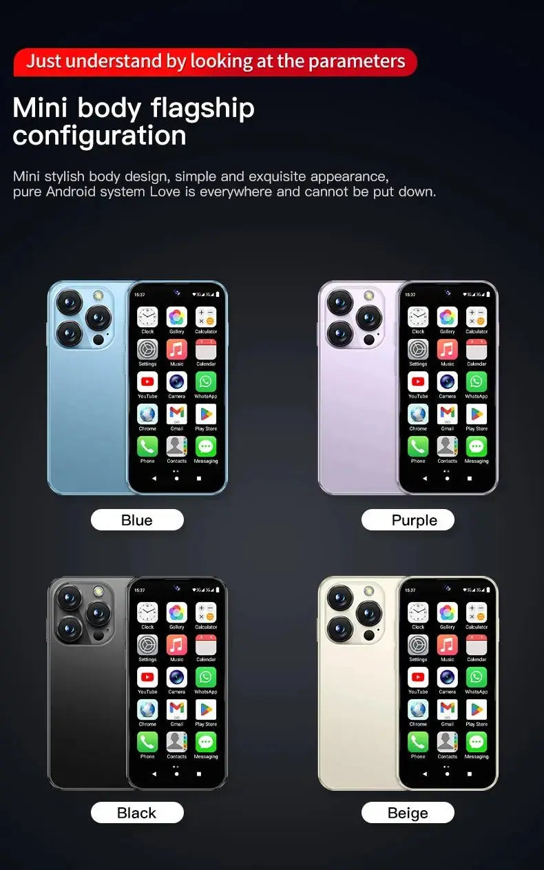 2025 NEW mini Android Smartphone 3.88" HD Display,4G LTE/3G WCDMA,4GB+128GB/2GB+16GB,2000mAh Battery Small Mobile Phone Unlocked - SeeSeeSee