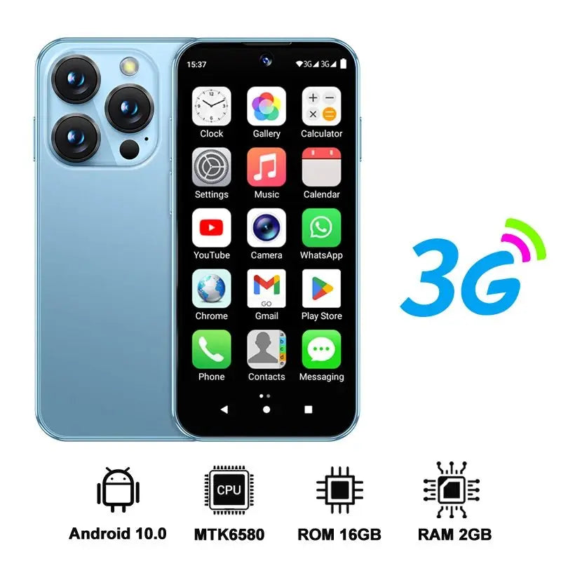 2025 NEW mini Android Smartphone 3.88" HD Display,4G LTE/3G WCDMA,4GB+128GB/2GB+16GB,2000mAh Battery Small Mobile Phone Unlocked - SeeSeeSee