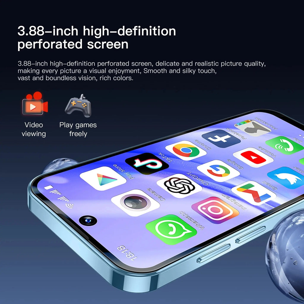 2025 NEW mini Android Smartphone 3.88" HD Display,4G LTE/3G WCDMA,4GB+128GB/2GB+16GB,2000mAh Battery Small Mobile Phone Unlocked - SeeSeeSee