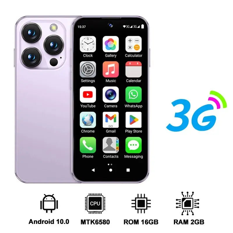 2025 NEW mini Android Smartphone 3.88" HD Display,4G LTE/3G WCDMA,4GB+128GB/2GB+16GB,2000mAh Battery Small Mobile Phone Unlocked - SeeSeeSee