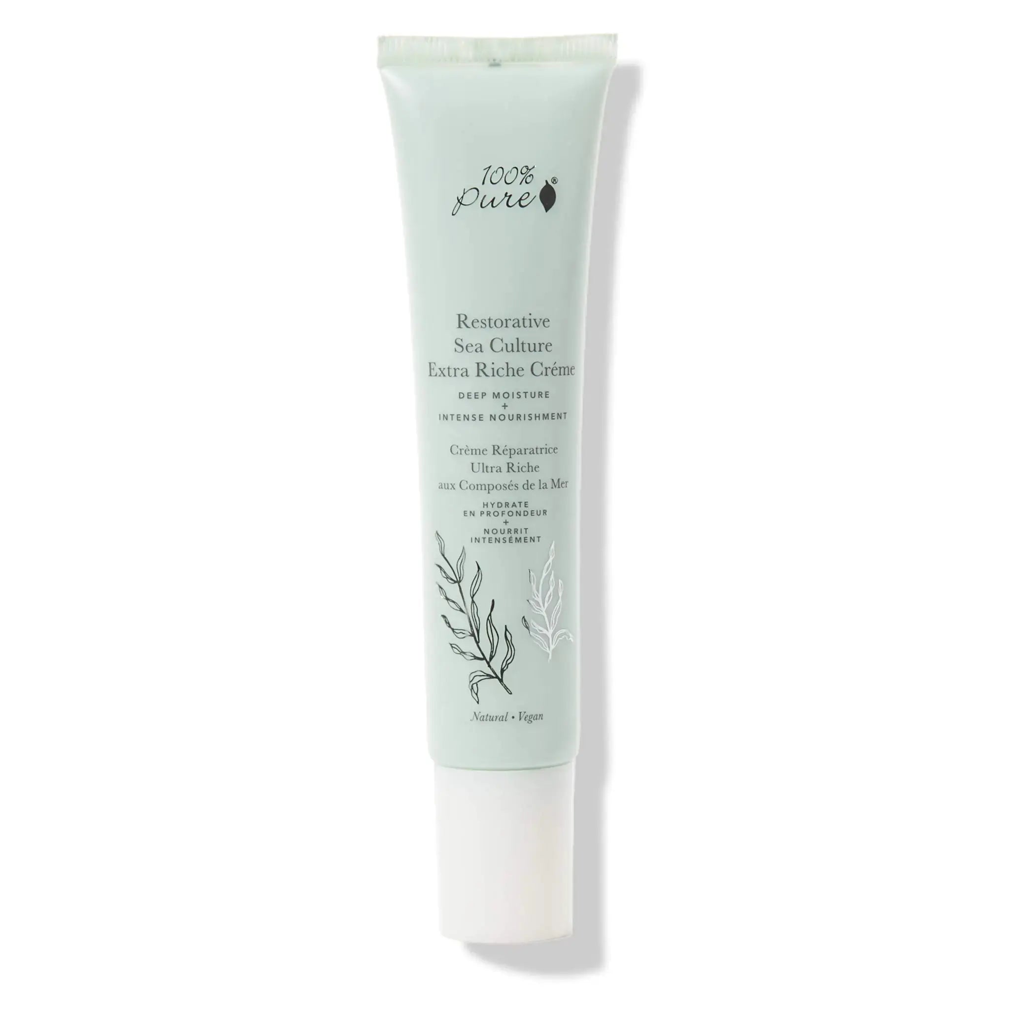 100% PURE Restorative Sea Culture Extra Riche Crme 1.4 oz Nourishing Face Moisturizer For Dry Eczema Sensitive Skin Soothes Redness Long-Lasting Hydration See