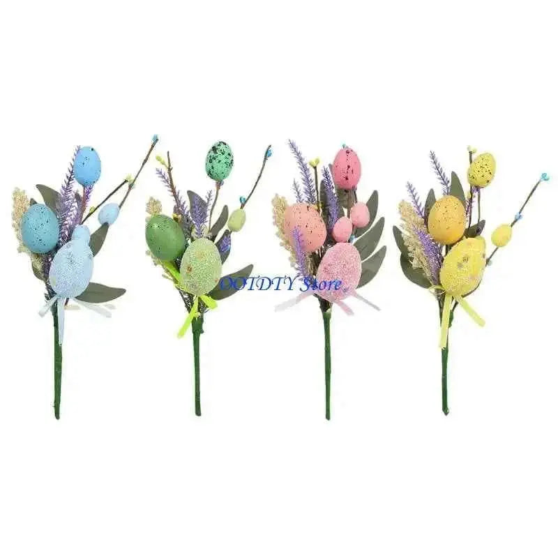 367A Easters Plastic Decorative Eggs Artificial Bouquets Spring Centerpieces Party Accessories For Home Party Table Decorations