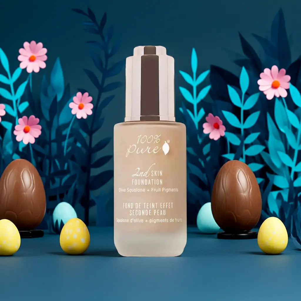 100% PURE 2nd Skin Lightweight Serum Foundation Anti-Aging Face Makeup - Blendable Coverage Liquid Hydration Boost for Soft Plumped Up Glow Vegan Shade 5 (Neutral w/Peachy Undertone) - 1.18 Fl Oz