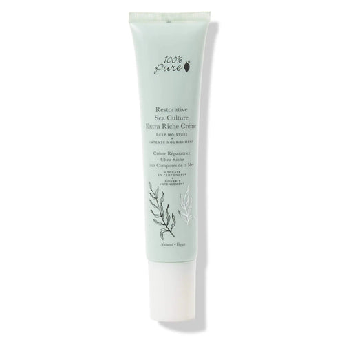100% PURE Restorative Sea Culture Extra Riche Crme 1.4 oz Nourishing Face Moisturizer For Dry Eczema Sensitive Skin Soothes Redness Long-Lasting Hydration See